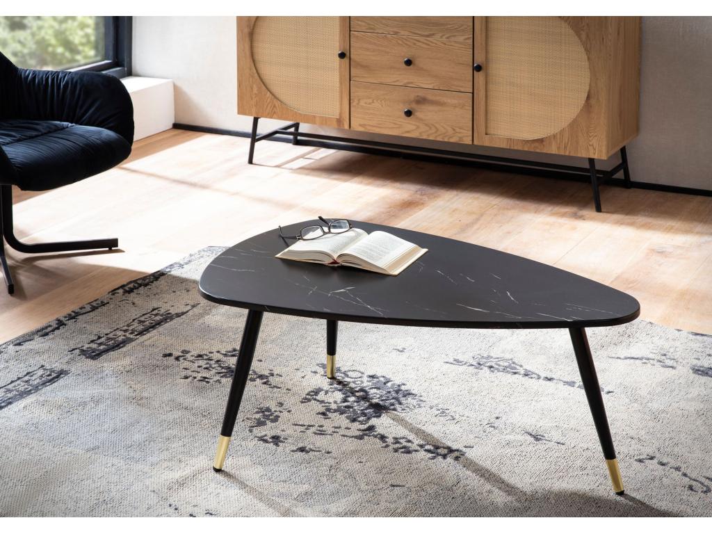 Table basse en marbre noir, 90 x 60 x 41 cm