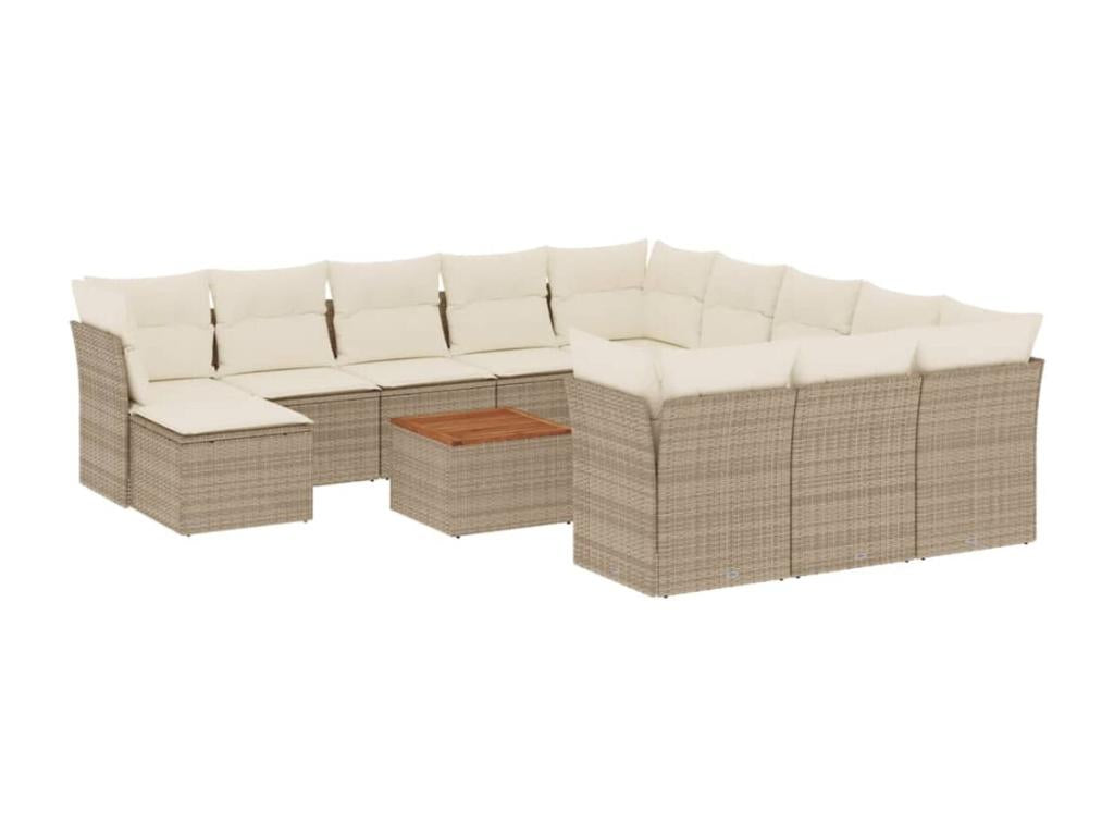 Ensemble de mobilier de jardin en résine tressée beige - dlz1766574895464