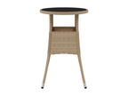 Table en verre beige, 60 x 75 cm