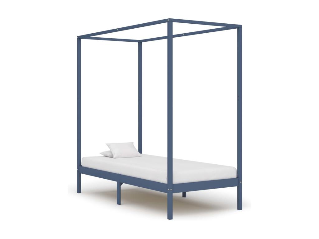 Cadre de lit en pin gris, 100 x 200 cm