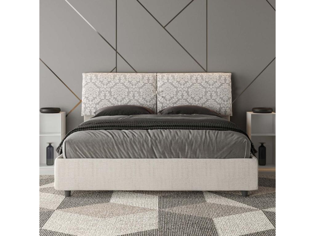 Lit en tissu blanc, 160 x 210 cm