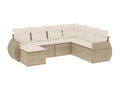 Ensemble de mobilier de jardin en résine tressée beige - dlz1766575432168