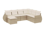 Ensemble de mobilier de jardin en résine tressée beige - dlz1766575432168