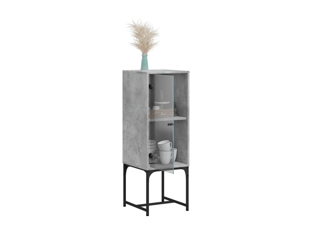 Armoire en verre gris, 35 x 37 x 100 cm