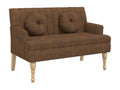 Banc en similicuir marron, 113 x 64,5 x 75,5 cm