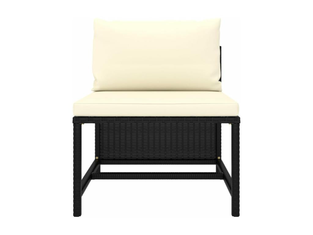 Ensemble de mobilier de jardin en résine tressée noire - dlz1766574913713