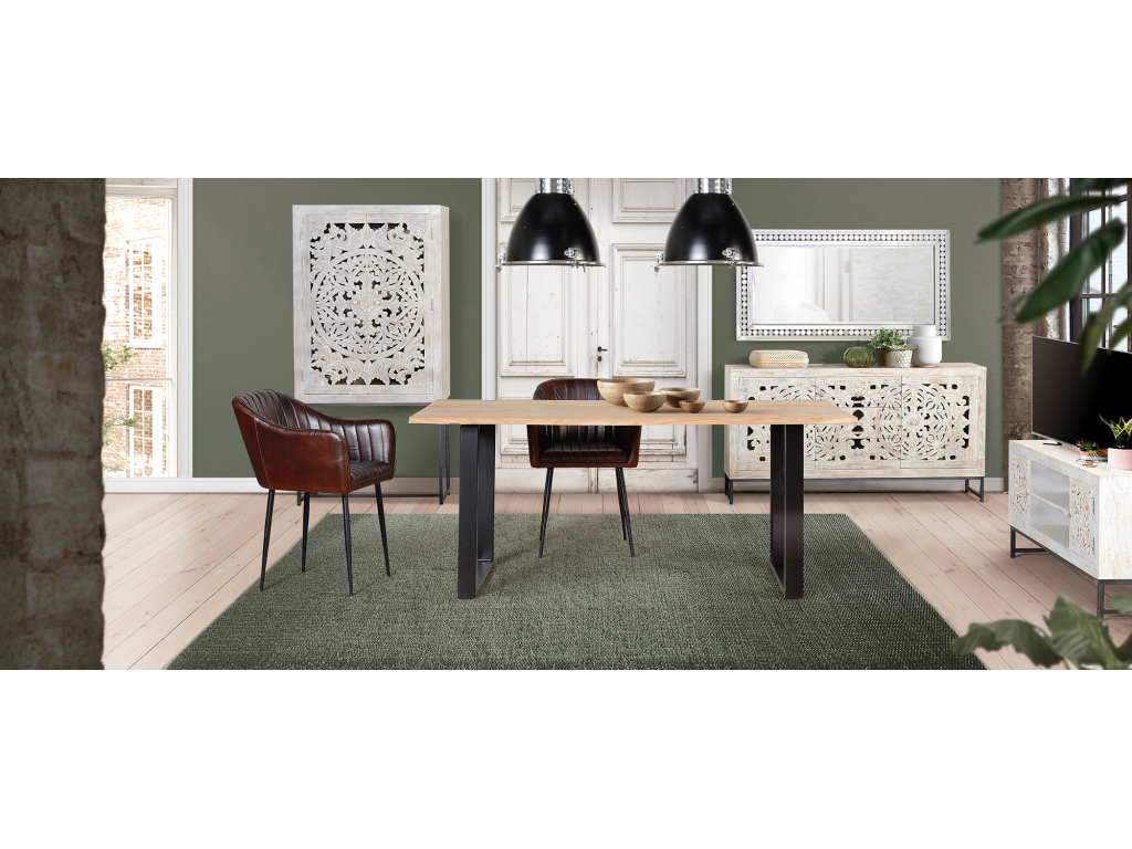 Fauteuil en cuir marron, 82 x 56 x 55 cm