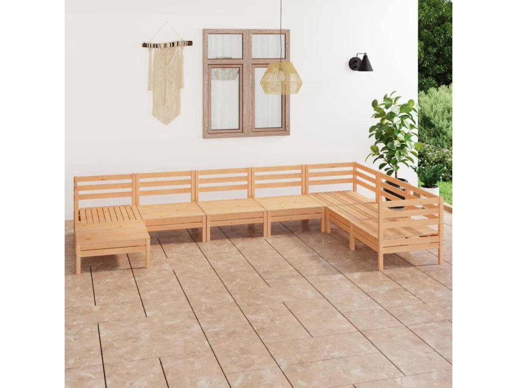 Ensemble de mobilier de jardin en pin brun - dlz1766575002745