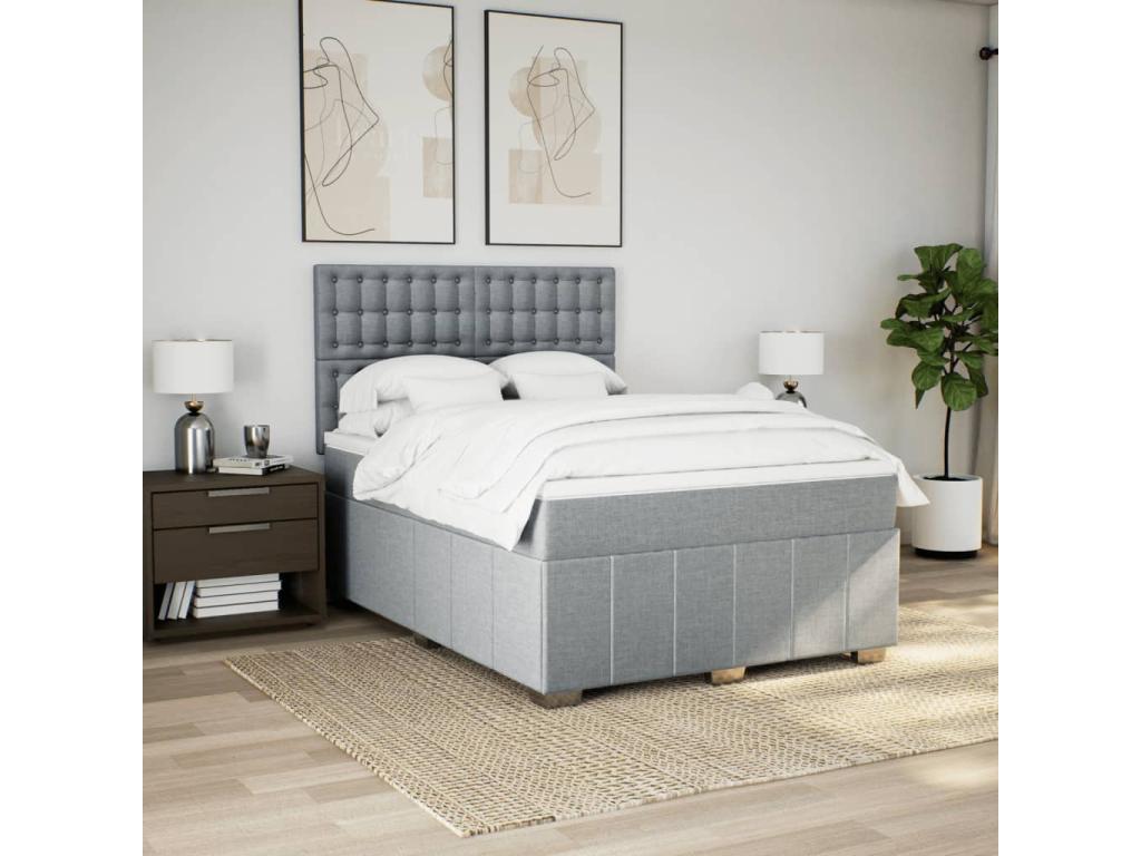Matelas en tissu gris, 160 x 200 cm