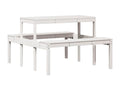 Table en bois massif blanc, 110 x 134 x 75 cm