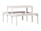 Table en bois massif blanc, 110 x 134 x 75 cm