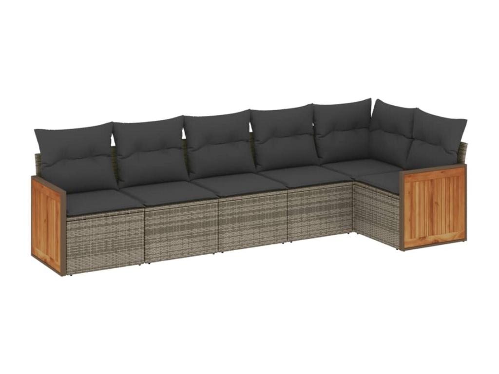 Ensemble de mobilier de jardin en résine tressée grise - dlz1766575597873