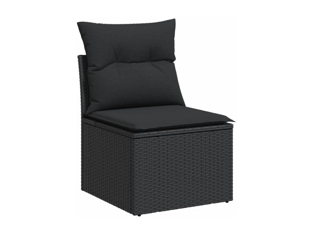 Ensemble de mobilier de jardin en résine tressée noire - dlz1766575337335