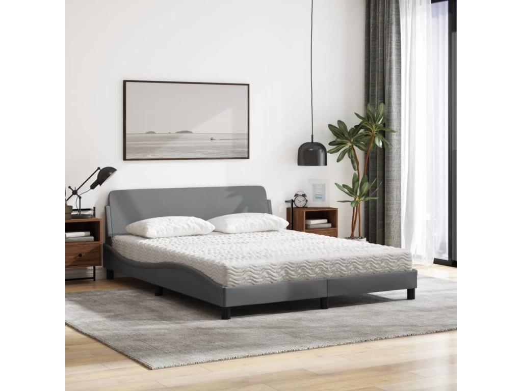 Matelas en tissu gris, 160 x 200 cm - dlz1766575275929