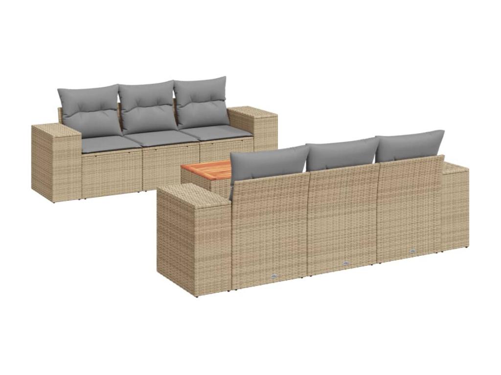 Ensemble de mobilier de jardin en résine tressée beige - dlz1766575059686