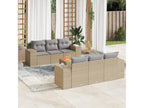 Ensemble de mobilier de jardin en résine tressée beige - dlz1766575059686