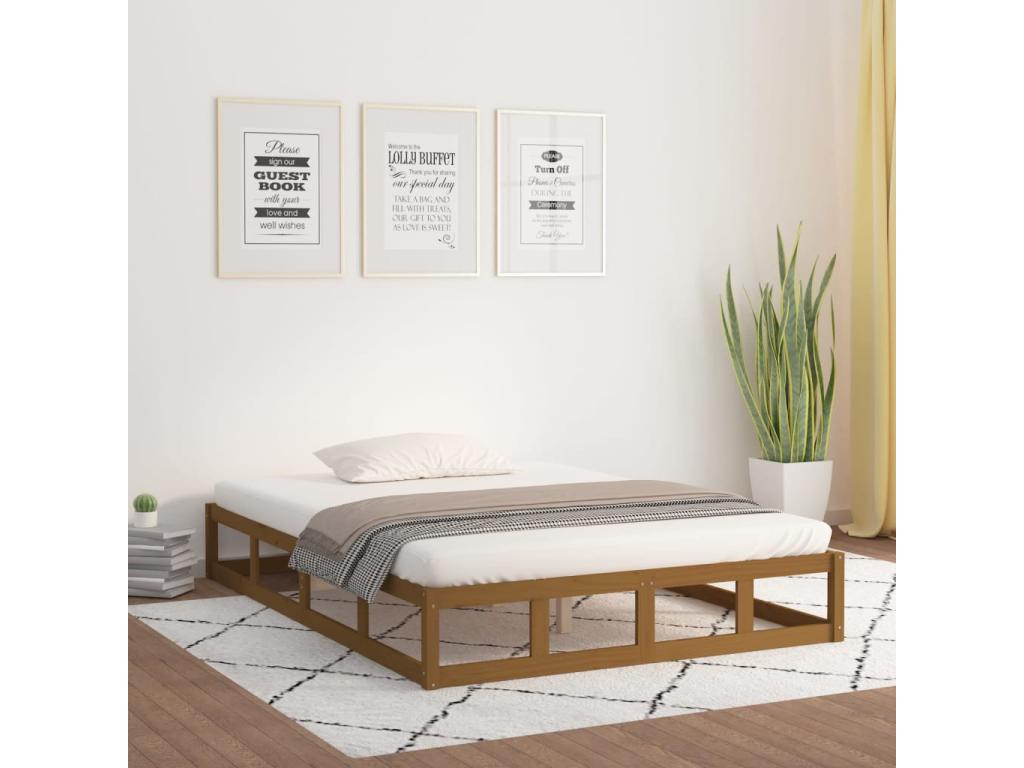 Matelas en bois massif marron, 120 x 200 cm