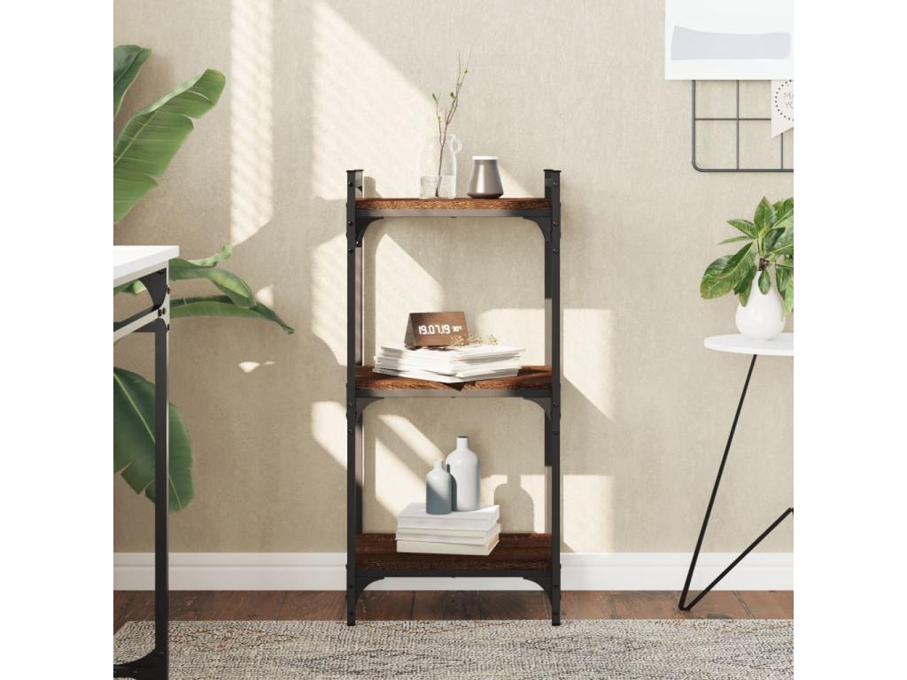 Bibliothèque en bois d'ingénierie brun, 40 x 30 x 86 cm