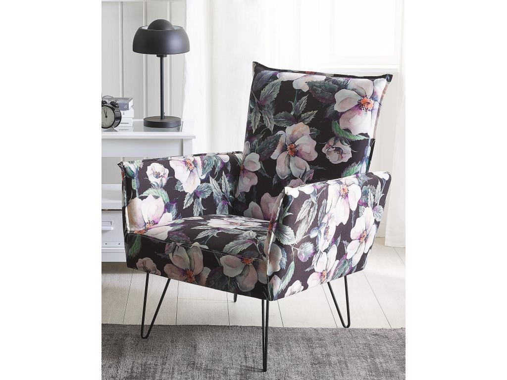 Fauteuil d'appoint en tissu noir - dlz1766575410374