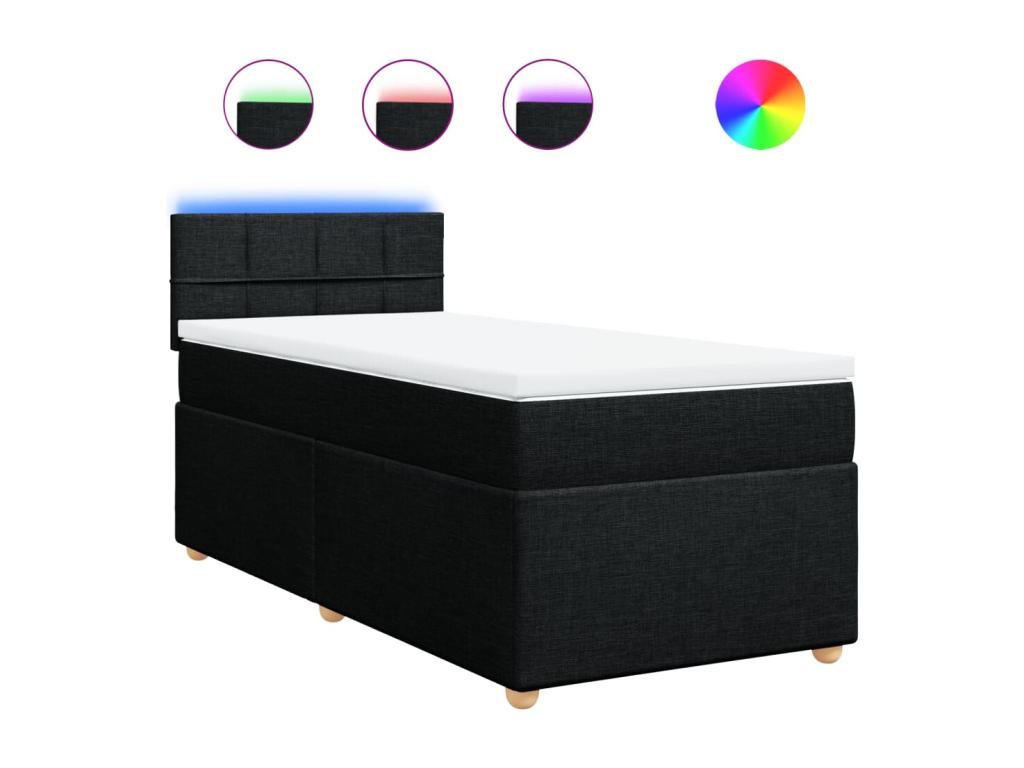 Matelas en tissu noir, 80 x 200 cm