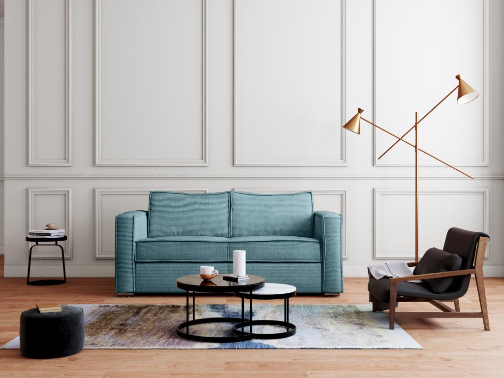 Matelas en velours bleu