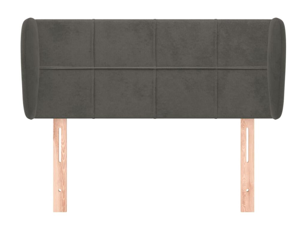 Lit en velours gris, 93 x 23 x 78 cm