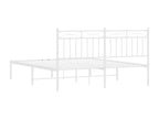 Cadre de lit en métal blanc, 160 x 200 cm