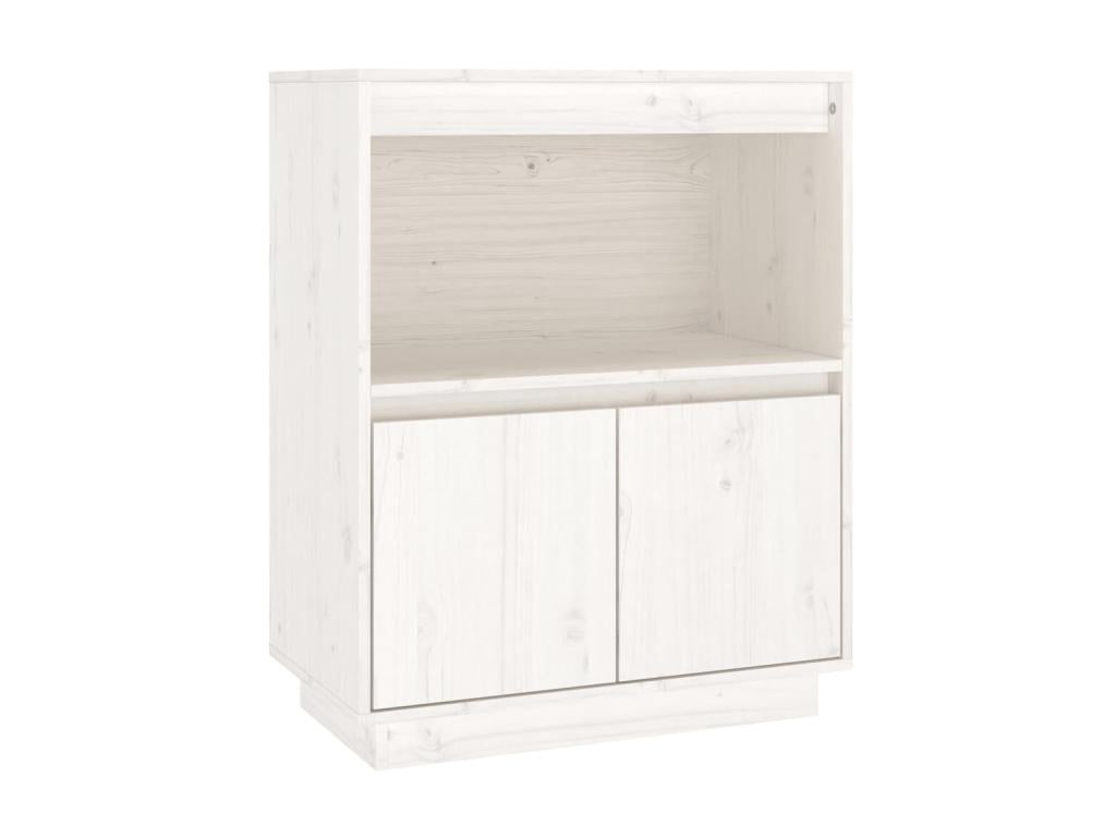 Buffet en bois massif blanc, 60 x 34 x 75 cm