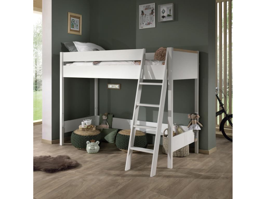 Lit blanc, 90 x 200 cm - dlz1766575473108