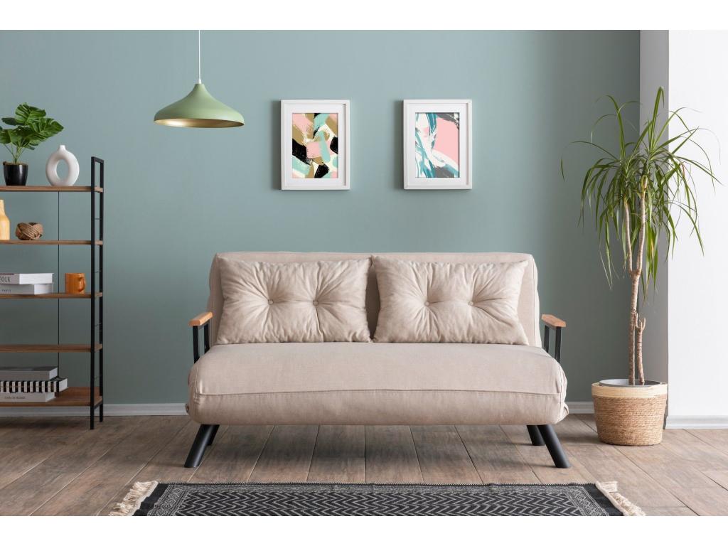 Canapé-lit en métal noir