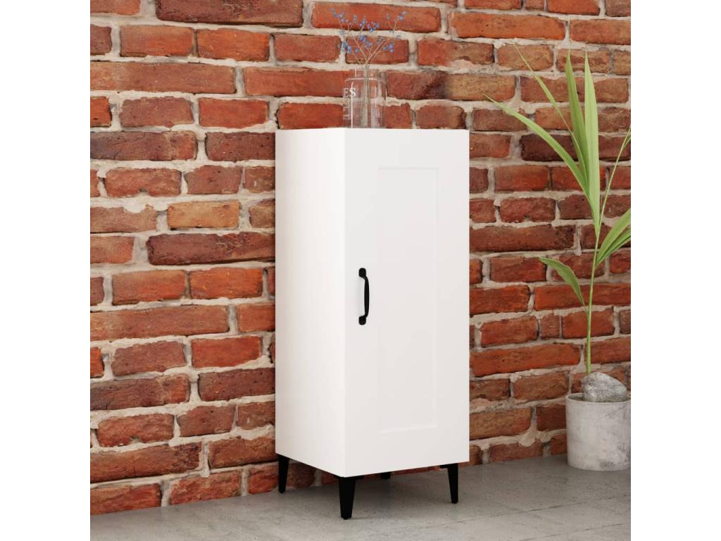 Buffet en bois d'ingénierie blanc, 34,5 x 34 x 90 cm