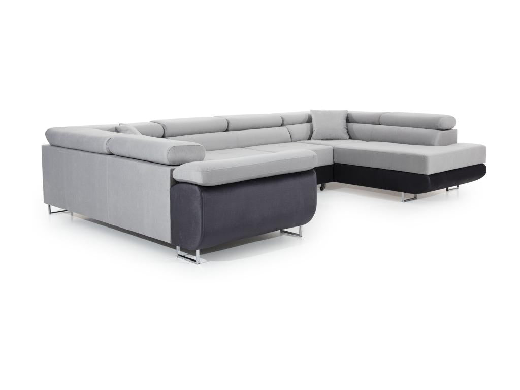 Canapé-lit en tissu noir