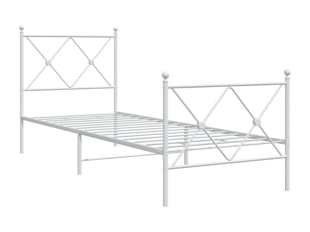 Matelas en métal blanc, 75 x 190 cm