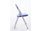 Chaise en métal bleu, 45 x 45 x 78 cm