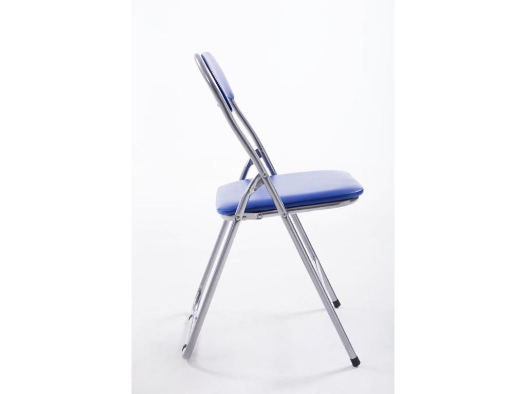 Chaise en métal bleu, 45 x 45 x 78 cm