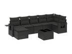 Ensemble de mobilier de jardin en résine tressée noire - dlz1766575359930