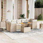 Ensemble de mobilier de jardin en résine tressée beige - dlz1766575125293
