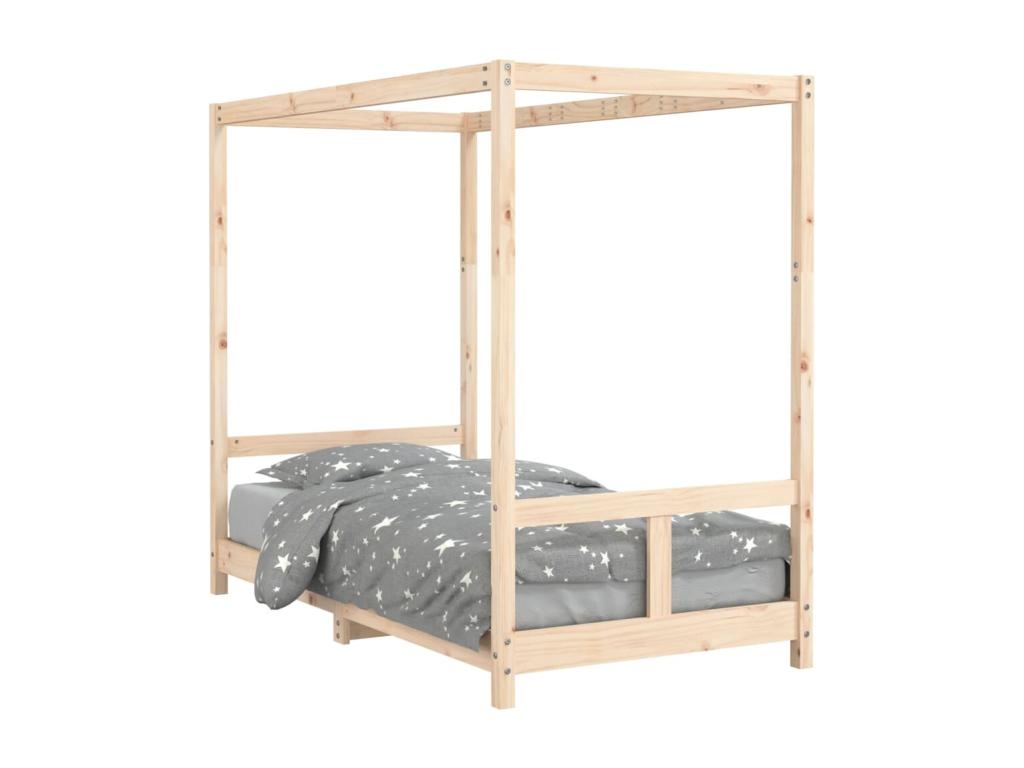 Cadre de lit en pin brun, 80 x 160 cm