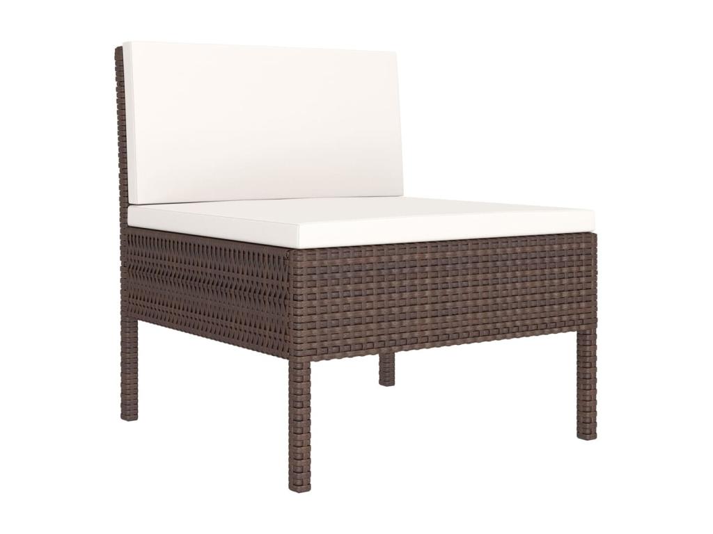 Ensemble de mobilier de jardin en résine tressée marron - dlz1766575430797