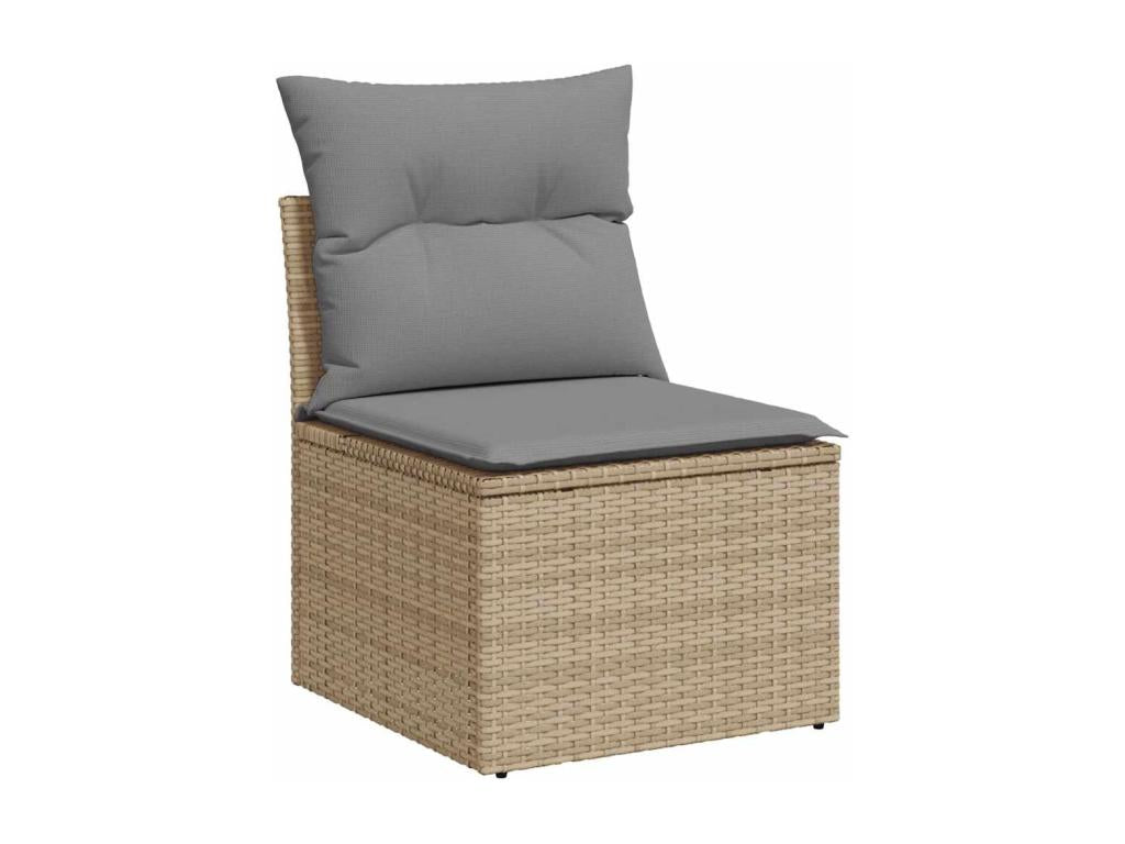 Ensemble de mobilier de jardin en résine tressée beige - dlz1766575152749