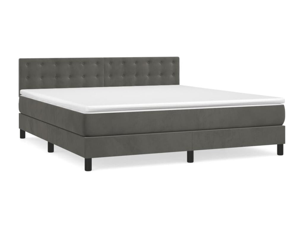 Matelas en velours gris, 180 x 200 cm