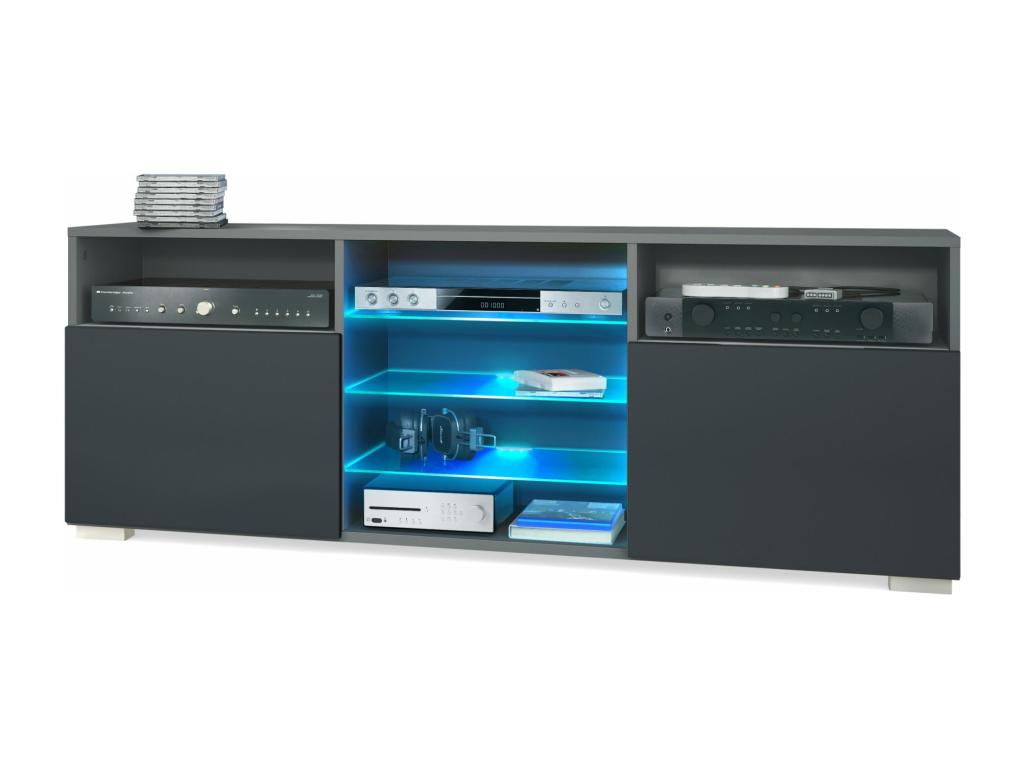 Meuble TV gris, 146 x 54 x 35 cm