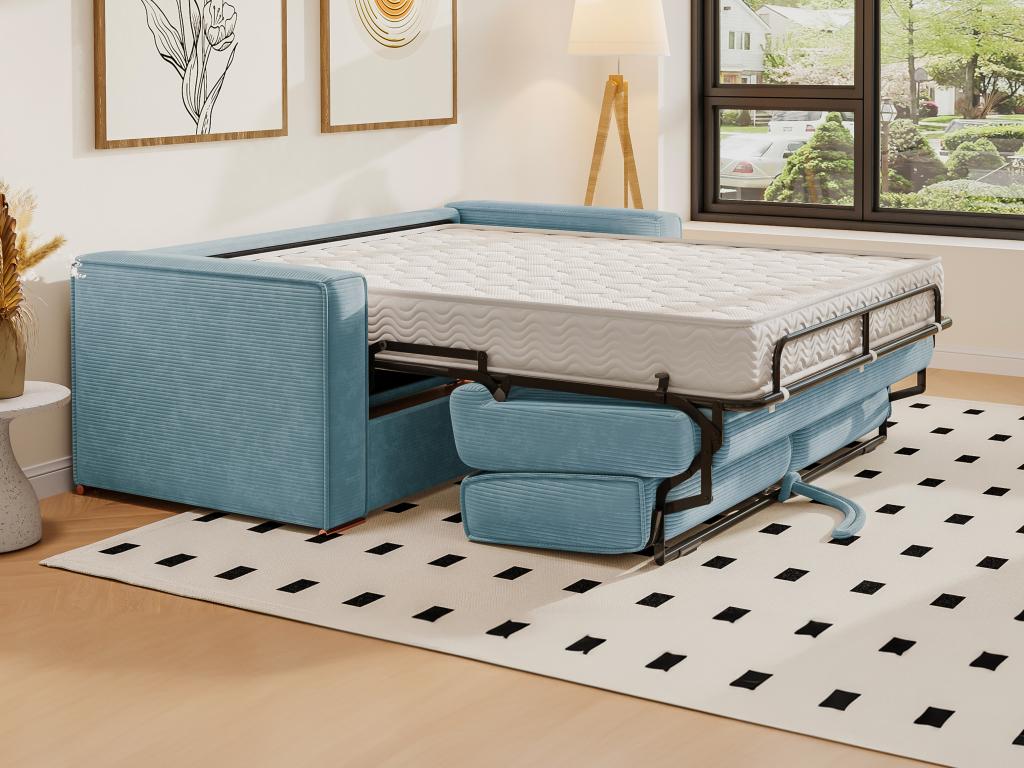 Matelas en velours bleu
