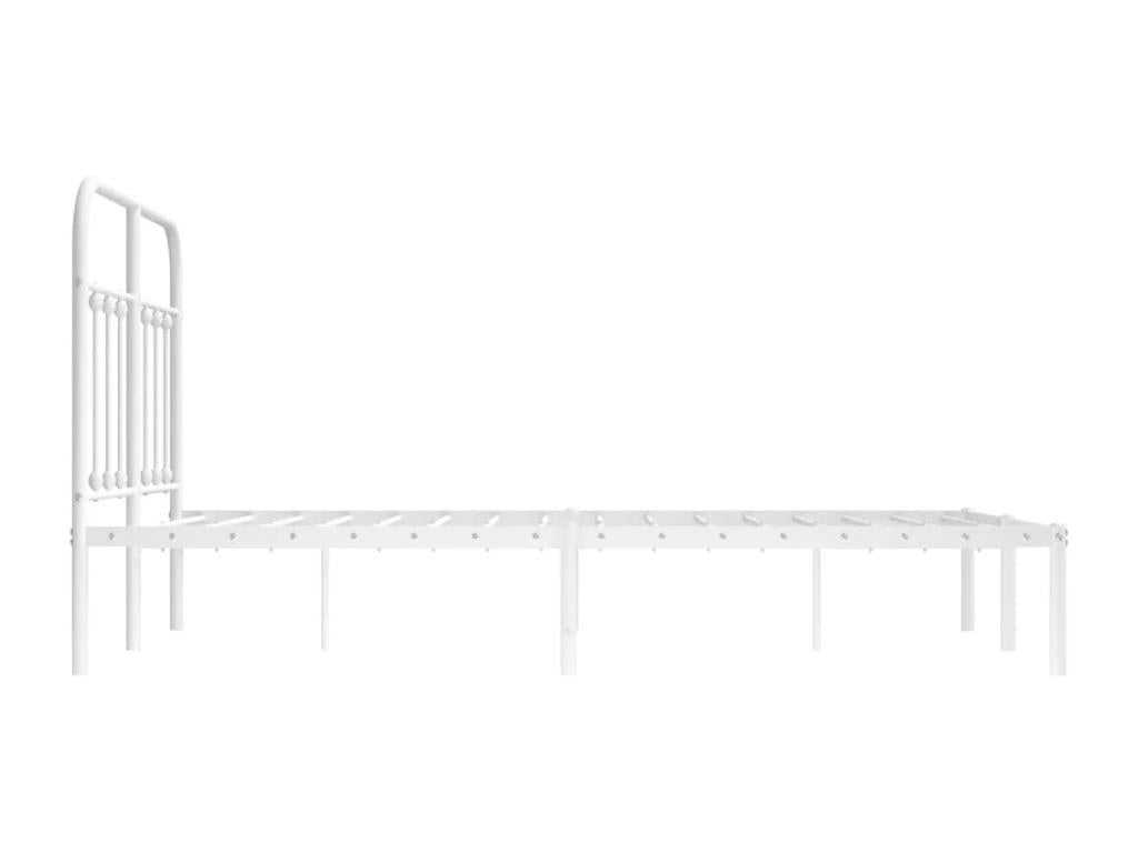 Cadre de lit en métal blanc, 120 x 190 cm