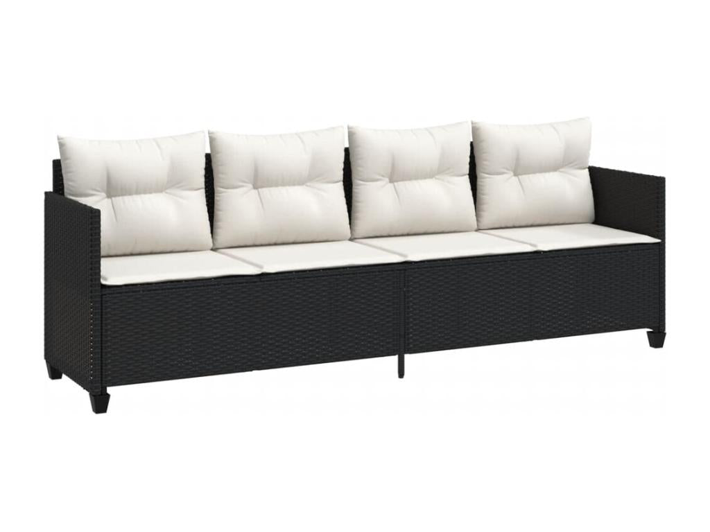 Ensemble de mobilier de jardin en résine tressée noire - dlz1766574933372