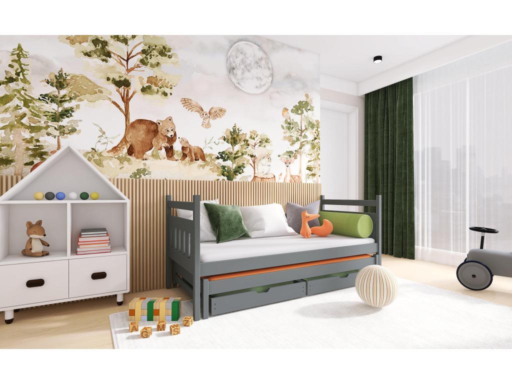 Lit gris, 80 x 160 cm