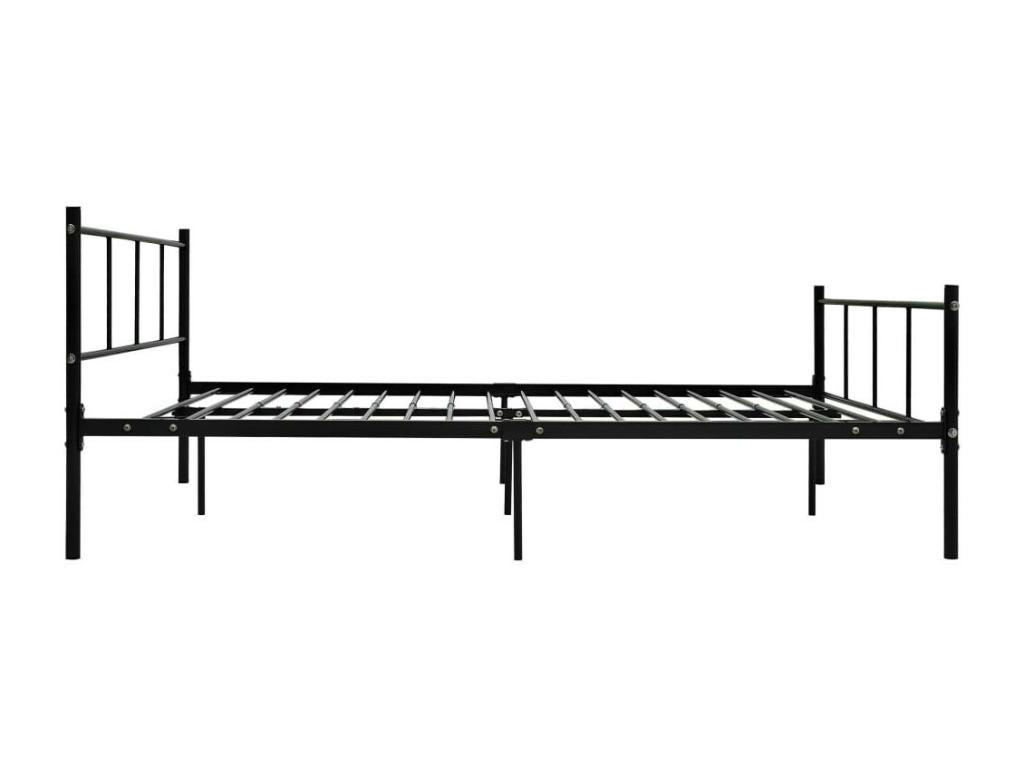 Lit en métal noir, 140 x 200 cm