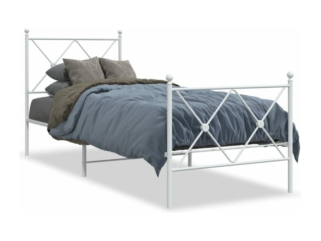 Matelas en métal blanc, 75 x 190 cm