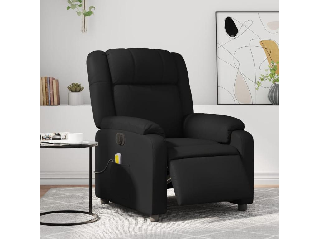 Fauteuil d'appoint en similicuir noir - dlz1766575531414