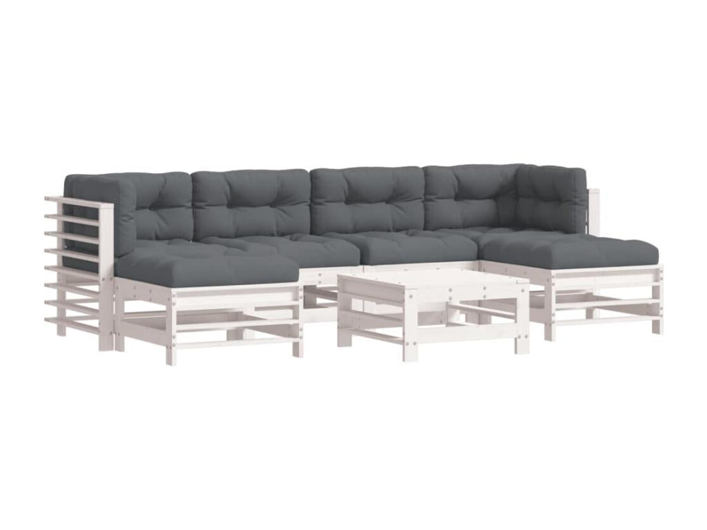 Ensemble de meubles d'extérieur en bois massif blanc